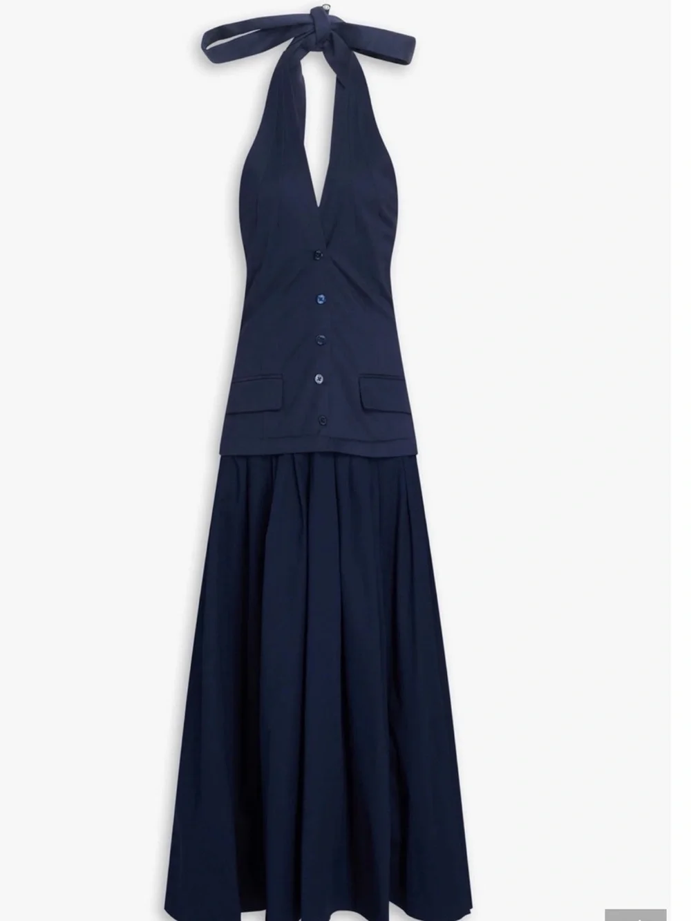 STAUD Navy Halter Maxi Skirt
